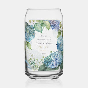 Verre Canette Personnalisez Hydrangeas Bleus pour une Baby Showe