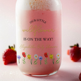 Verre Canette Petit Baby shower Fleur sauvage