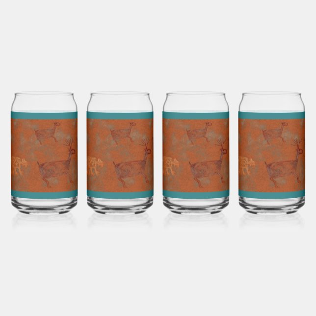 Verre Canette Pétroglyphes de cerfs et de lynx des canyons du Su (Recto)