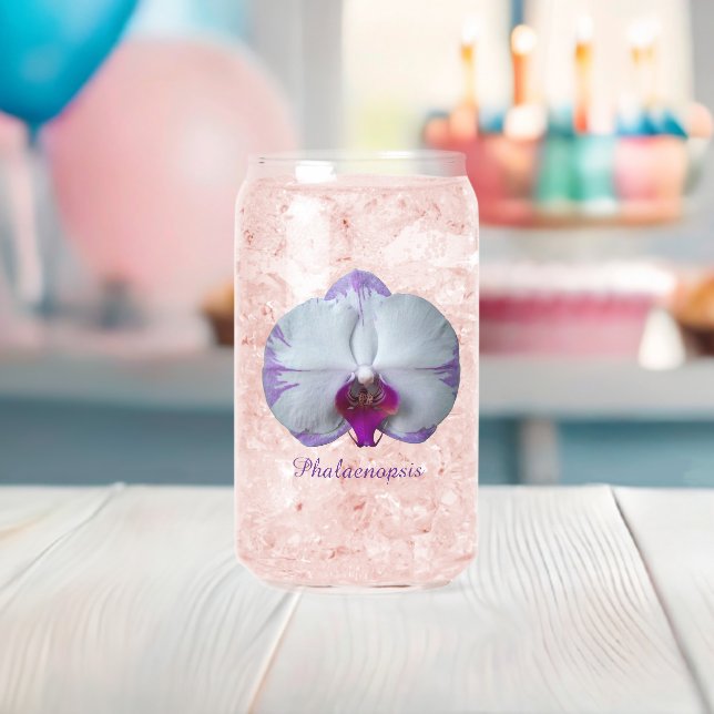 Verre Canette Phalaenopsis blanc et violet orchidée florale (Insitu (Baby Shower))