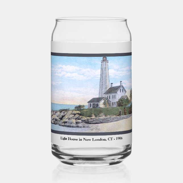 Verre Canette Phare de New London CT  (Recto)