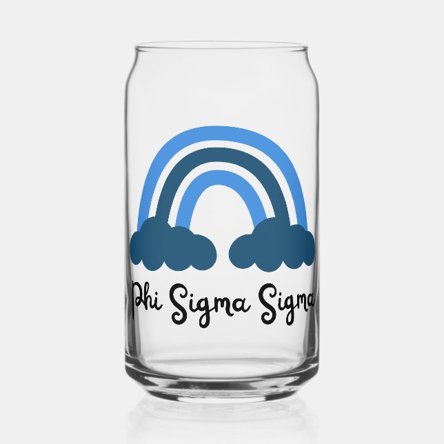 Verre Canette Phi Sigma Sigma Bleu Monochrome Arc-en-ciel (Verso)