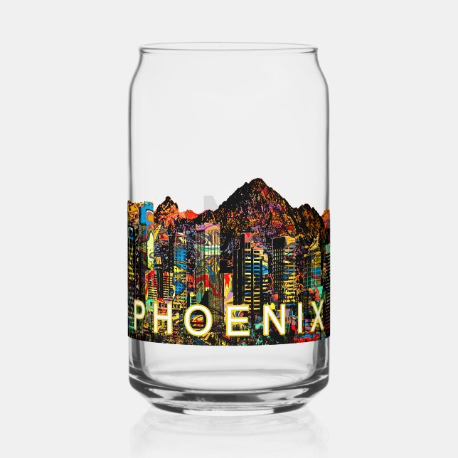 Verre Canette Phoenix en graffiti avec monogramme (Recto)