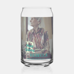 Verre Canette Photo 80e anniversaire ajouter nom date moderne ve