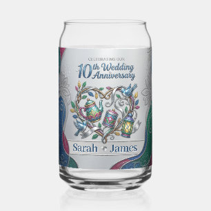 Verre Canette Photo de 10e anniversaire de mariage en aluminium