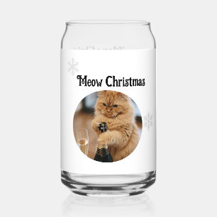 Verre Canette Photo de chat, Meow Noël, personnaliser