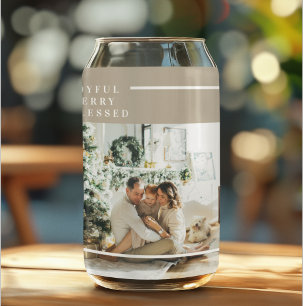 Verre Canette Photo de famille moderne   Joyeux Joyeux Joyeux Bé