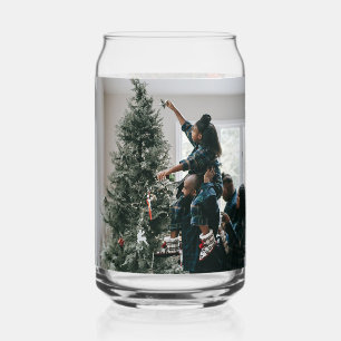 Verre Canette Photo de Noël personnalisé recto-verso de famille