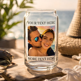 Verre Canette Photo et texte personnalisés