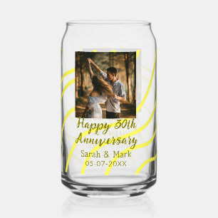 Verre Canette Photo jaune doré 30e anniversaire de mariage nom