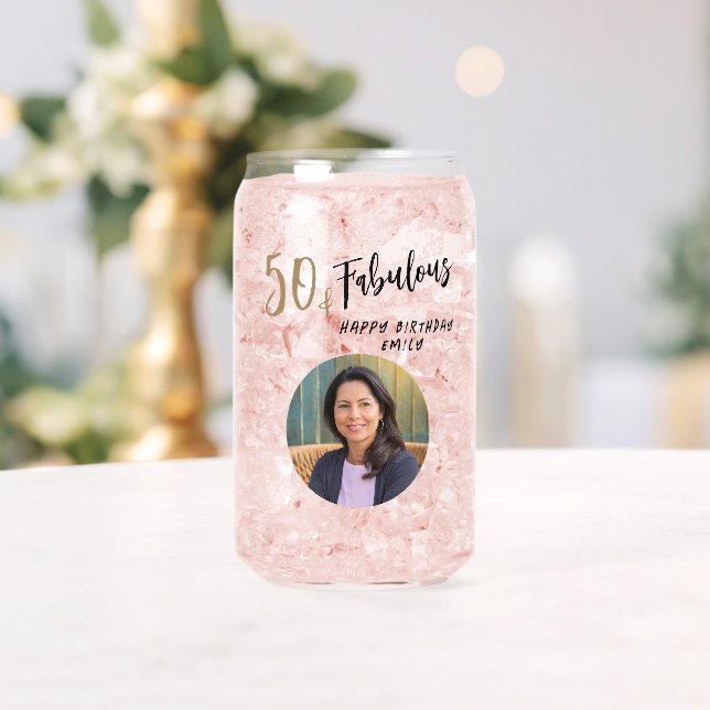 Verre Canette Photo moderne 50 et fabuleuse 50e anniversaire (Insitu (Mariage))