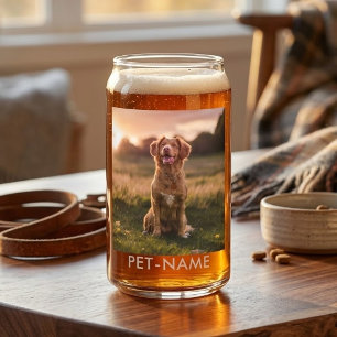 Verre Canette Photo personnalisée avec le nom de votre chien