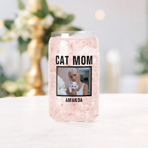 Verre Canette Photo personnalisée de maman de chat