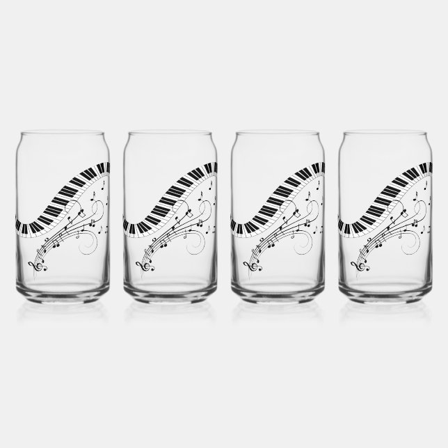 Verre Canette Piano Keyboard Music Design (Recto)