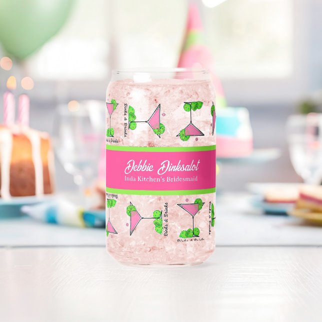 Verre Canette Pickleball Cocktail Dinks & Drinks Personalized (Insitu (Anniversaire))