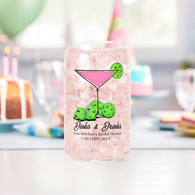 Verre Canette Pickleball Cosmo Dinks & Drinks Personnalisé (Insitu (Anniversaire))