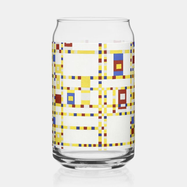 Verre Canette Piet Mondrian Broadway Boogie Woogie Art Abstrait (Recto)