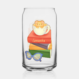 Verre Canette Pile De Livres Et Ours De Tasse De Thé