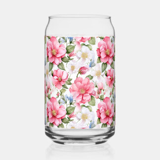 Verre Canette Pink Rosehip Harmony Délicat Motif Rose