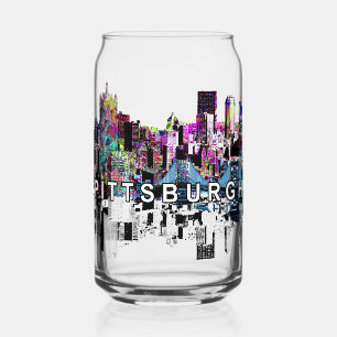 Verre Canette Pittsburgh en graffiti avec monogramme