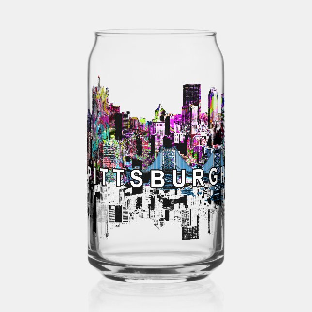 Verre Canette Pittsburgh en graffiti avec monogramme (Recto)