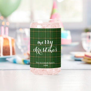 Verre Canette Plaid Classique Joyeux Noël Festif - 