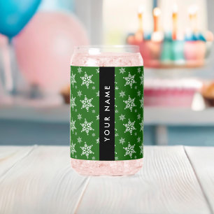 Verre Canette Pneus blancs, Vert, Votre nom, Personnaliser