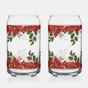 Verre Canette Poinsettia de Noël : Fêtes de fin d'année