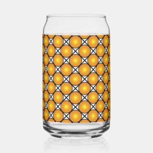 Verre Canette Points dorés lumineux Motif de réseau noir et blan