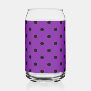 Verre Canette Pois noirs sur violet violet