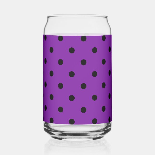 Verre Canette Pois noirs sur violet violet (Gauche)