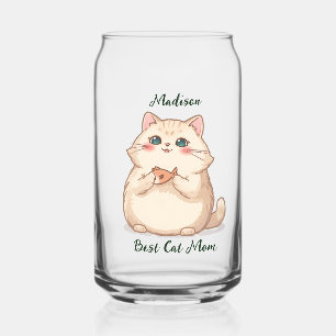 Verre Canette Poisson personnalisé cadeau pour maman chat Nom pe