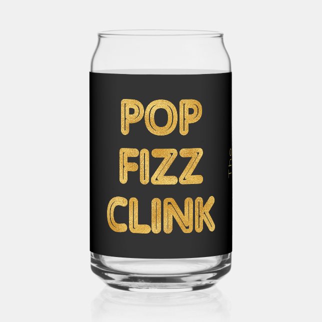 Verre Canette Pop Fizz Clink Typographie moderne (Recto)