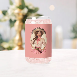Verre Canette Portrait de cowgirl coquette de mode western