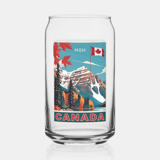 Verre Canette Poster de voyage sur mesure Monogramme Canada (Recto)