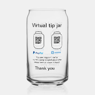 Verre Canette Pot virtuel de pourboires code q r donation d'arge