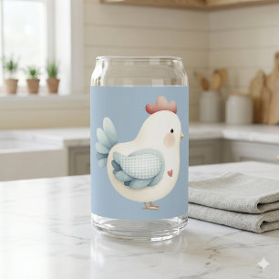 Verre Canette Poulet Cottagecore Pastel