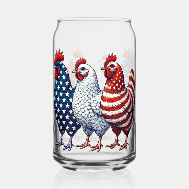 Verre Canette Poulets patriotiques (Recto)