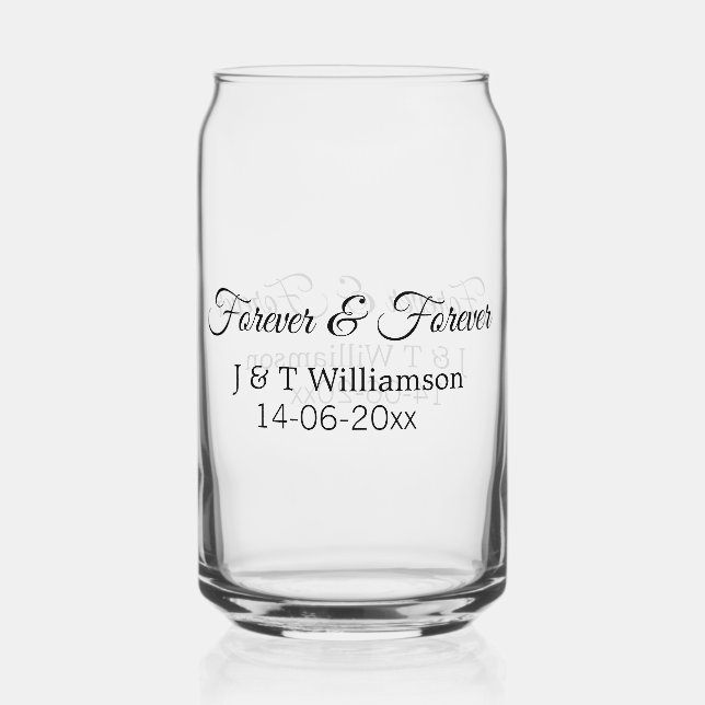Verre Canette Pour toujours et pour toujours ajouter le nom du c (Recto)
