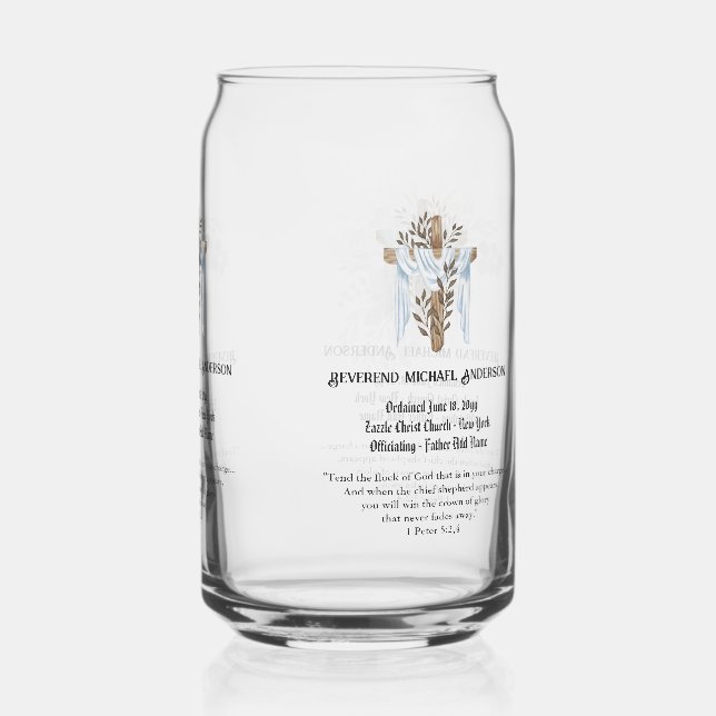 Verre Canette Prêtre nouvellement ordonné Pasteur Deacon Ministr (Verso)