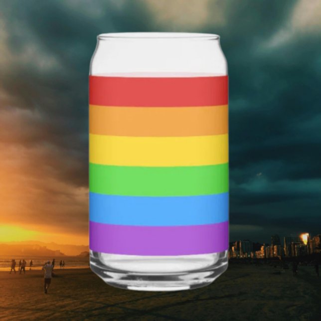 Verre Canette Pride Pour : Drapeau Arc-en-ciel (Créateur téléchargé)