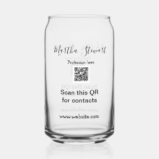 Verre Canette Profession add QR code details website company bus