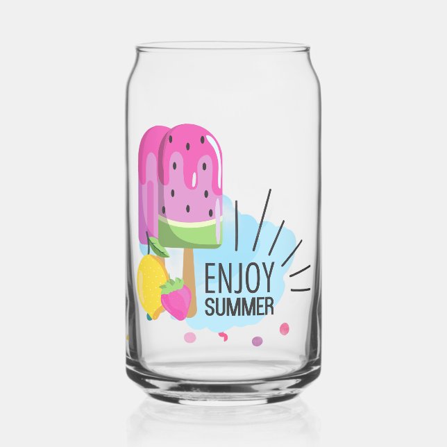 Verre Canette profitez de l'été  (Gauche)