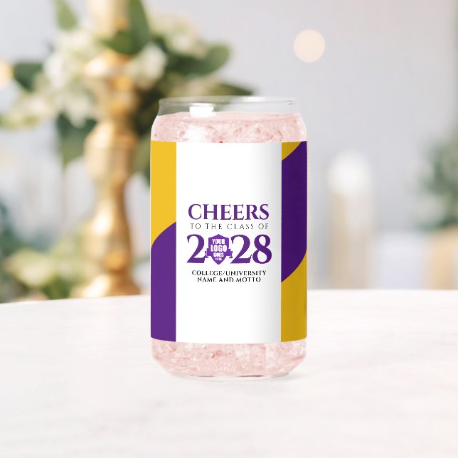 Verre Canette Purple Gold School College University Graduation (Insitu (Mariage))