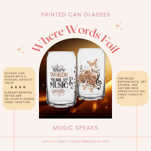 Verre Canette Quand les mots échouent, la musique parle Lunettes