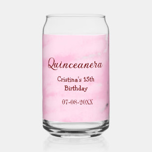 Verre Canette Quinceanera anos 15e anniversaire ajouter nom text