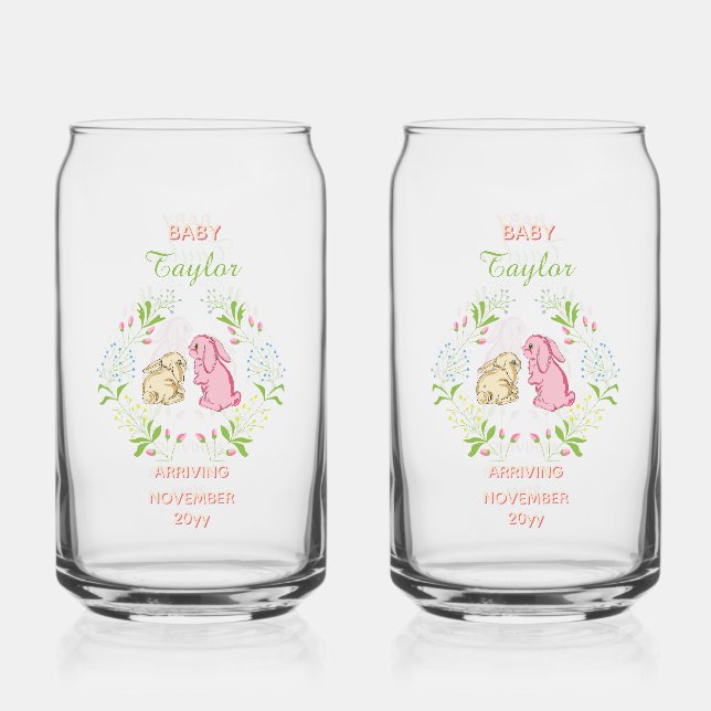 Verre Canette Rabbit Wreath Soda Glass (Recto)