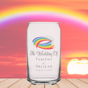Verre Canette Rainbow Waves magnifique mariage personnalisé