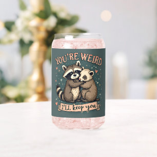 Verre Canette Raton laveur mignon et furet s'étreignent avec cit