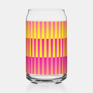 Verre Canette Rayé orange jaune rose